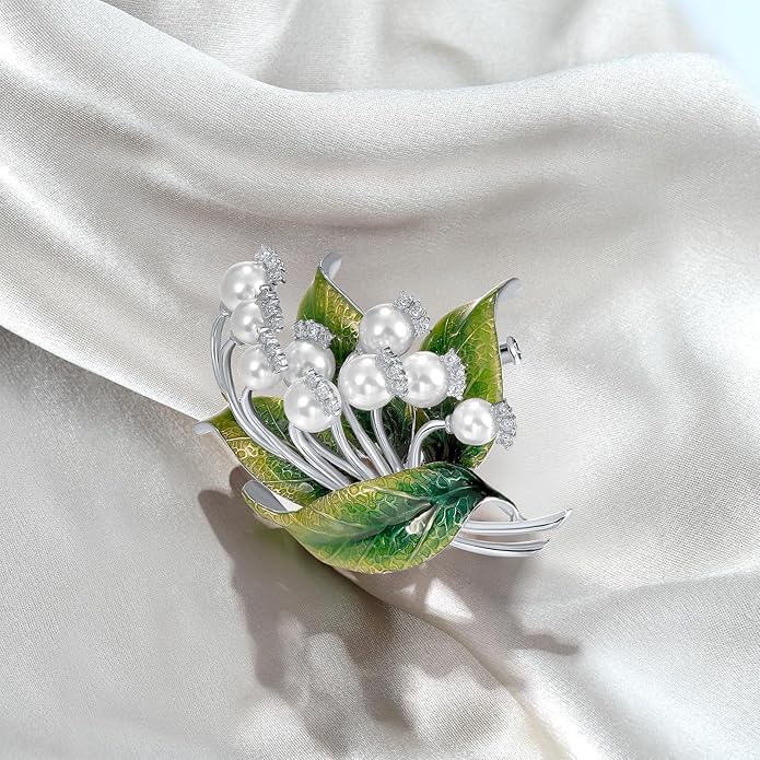 Santuzza 925 Sterling Silver Enamel Brooch Pin for Women