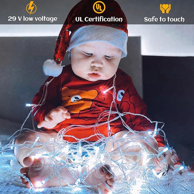 165FT 500 LED Christmas Lights, Plug in Christmas String Lights with Waterproof, 8 Modes Twinkle Fairy Lights for Bedroom Wedding Tree Holiday Decorations, White