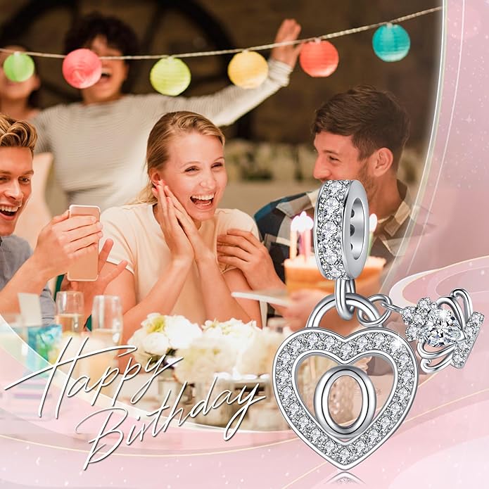Letter Charms for Charms Bracelet: Silver Heart Alphabet Initial Dangle Charms Bead for Bracelets and Necklaces, Birthday Mother's Day Christmas Jewelry Gifts For Women