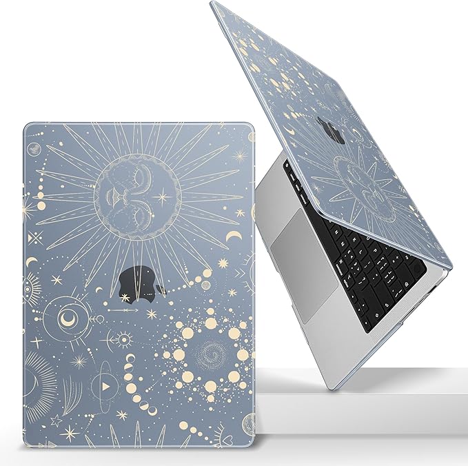 for MacBook Pro 16 inch Case 2021 2022 2023 2024 Release A3186 A3403 M4 A2991 M3 A2780 M2 A2485 M1 Pro/Max, Hard Shell Case with Screen Protector & Keyboard Cover, Engraving Moon