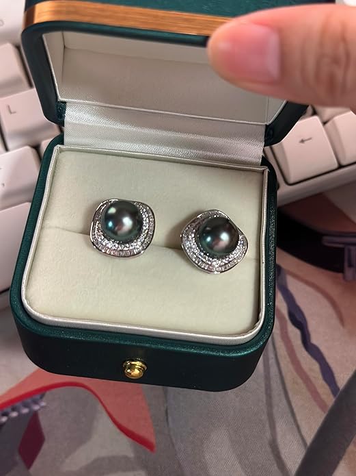 Gifts for Women: Tahitian Black Pearl Earrings - Anniversary, Birthday, Christmas, Mother's Day, Valentine's Day Jewelry