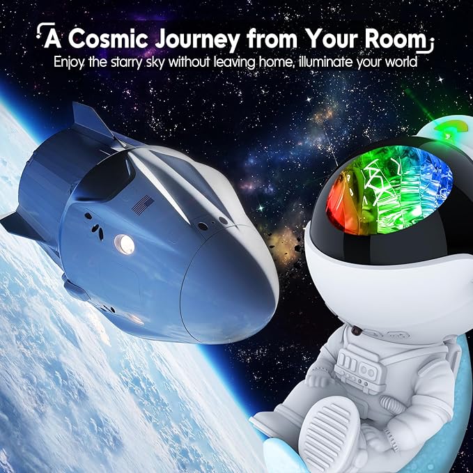 Rossetta Astronaut Galaxy Projector, Star Projector for Bedroom, Dimmable LED Night Light for Kids with Timer and Remote, Space Astronomy Themed Room Decor Aesthetic, Gifts for Christmas, Birthdays