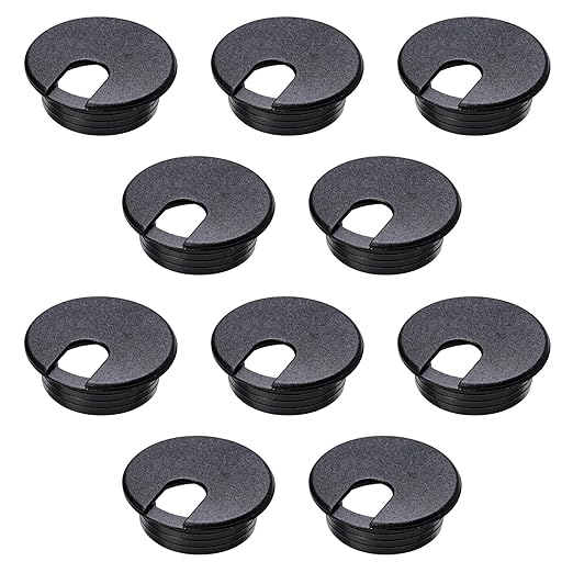 Desk Grommet 1-3/8inch(35mm)10 Pcs, Desk Hole Grommet, Cable Grommet, Desk Hole Cover, Desk Cord Hole Cover, Desk Cable Hole Cover, Desk Wire Hole Insert, Furniture Hole Cover(Black Grommets)