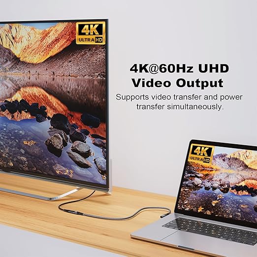 CABLEDECONN USB C 3.2 Gen-2 Extension 1M 3.3FT 90 Degree ElbowThunderbolt 3 240W Fast Charging Cable Male to Female Data Transfer 20Gbps 48V/5A 4K Video Cable Compatible with MacBook