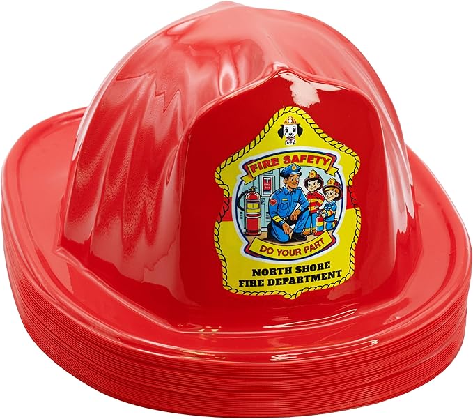 Kenco Kids Customizable Plastic Firefighter Hats -Choose your style, add your name or department