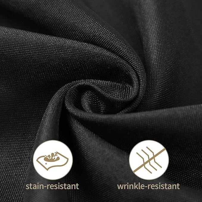 25pcs Polyester Cloth Napkins - 20 x 20 inch Black Dinner Washable Napkins with Hemmed Edges for Restaurant/Wedding/Hotel(25,Black)