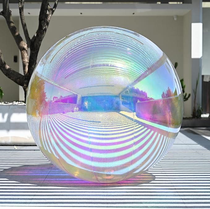 Yescom 59" Inflatable Mirror Ball Giant Iridescent Reusable Hanging Large Disco Balloon Decoration for Party Wedding Event Concerts Stage Decor