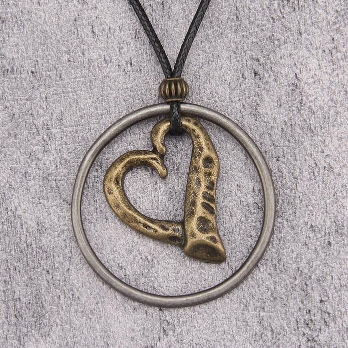 Boho Leather Necklace Women Bohemian Brown Circle Pendant Necklace Choker Long Necklaces for Women Boho Ring Large Pendant