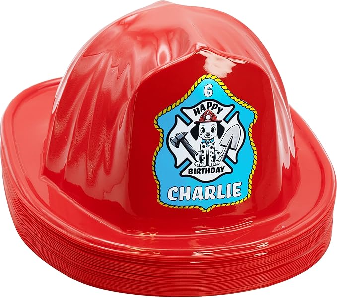 Kenco Kids Customizable Plastic Firefighter Hats -Choose your style, add your name or department
