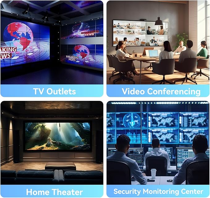 4K 1x8 HDMI Splitter 1 in 8 Out, 8 Port HDMI Splitter Support 4Kx2K@30Hz Duplicate/Mirror, HDM 1.4, EDID, HDCP, 3D Video Play for Projector, HDTV