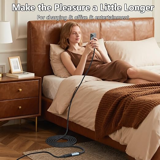 USB C Extension Cable 10FT, 20Gbps/240W USB3.2 Type C Extender Cord, 4K@60Hz Video Output Nylon Braided USB C Male to Female Extension Charging Cable Compatibility with Thunderbolt 4/3