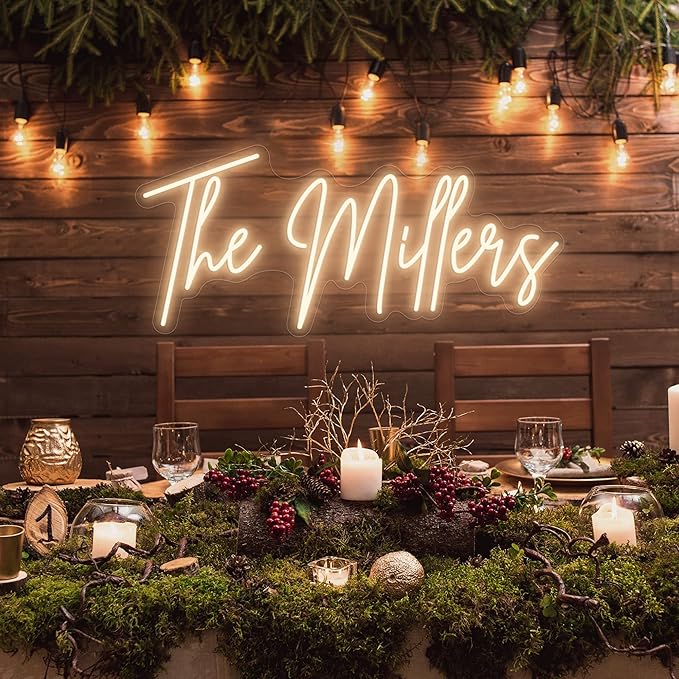 Custom Neon Signs, Personalized Large Led Neon Lights Sign,Neon Sign Customizable for Wall Decor Wedding Birthday Party Bedroom Bar Shop Name Logo Lights (Optional 16" to 60") (2 Lines)