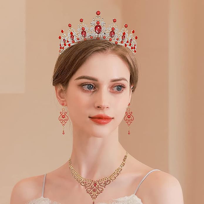 Silver Gold Plated Wedding Jewelry Sets Bridal Necklace Rhinestone Earrings Bracelets
