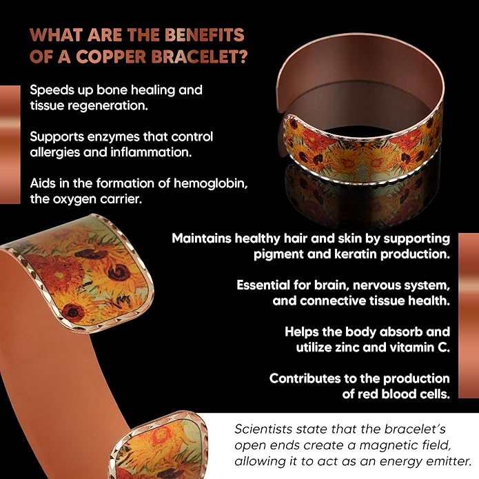 Moreni Copper Bracelet for Women with Wooden Gift Box – Art-Inspired Elegant & Timeless Handmade Jewelry Gift