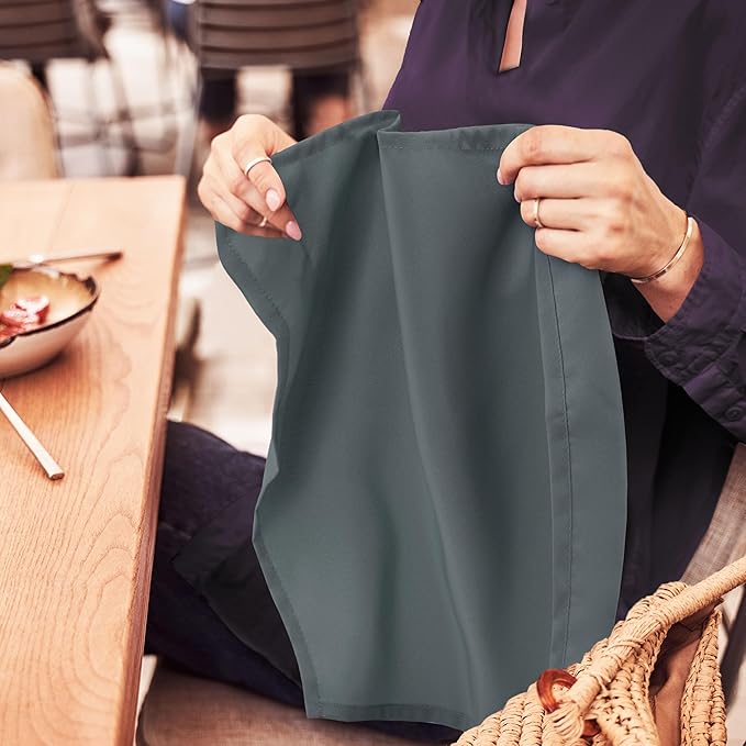 Utopia Home [24 Pack, Grey] Cloth Napkins 20x20 Inches, 100% Polyester Hemmed Edges, Washable and Reusable Ideal for Parties, Weddings and Dinners