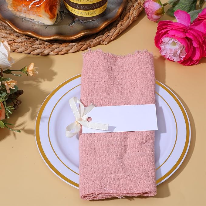 50 Pcs Place Cards for Table Setting, Table Name Card with 50PCS Ribbon 1.57 x 3.54 Inch Wedding Place Cards Blank Gift Tags Blank Name Card for Wedding Dinner Banquet Party