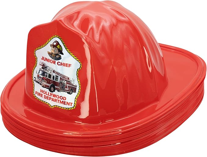 Kenco Kids Customizable Plastic Firefighter Hats -Choose your style, add your name or department