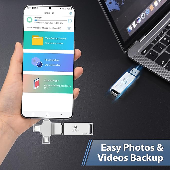 Photo-Storage-Stick 512GB Secure Auto Photo-Stick-Backup for All Device Picture-Saver-Flash-Drive Universal Photo & Video Backup Device Photo-Saver-Thumb-Drive iPhone-Backup-Memory iPad-Backup-Drive