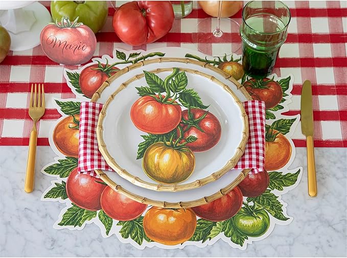 Hester & Cook Table Accent Place Cards - Dinner Name Cards for Table Setting Set of 12 - Made in USA (Tomato)