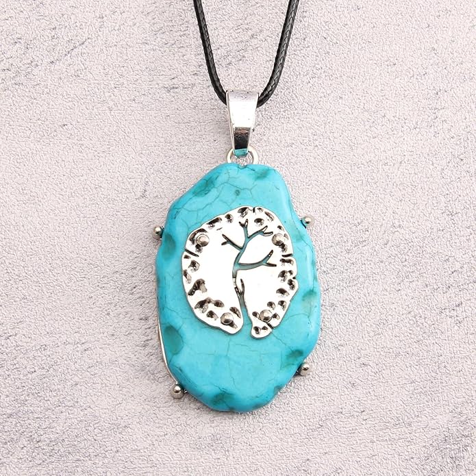 GelConnie Boho Necklaces for Women Vintage Silver Circles Long Pendant Necklace Cowgirl Sweater Necklace Adjustable Leather Choker Necklace for Women