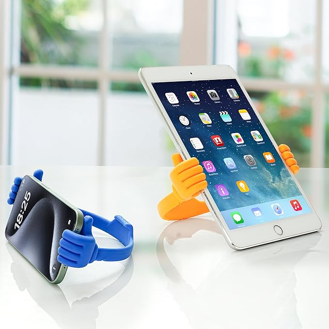 Honsky Cell Phone Stand Holder 2-Pack,Thumbs Up Lazy Phone Stand,Universal Adjustable Flexible Dock for All Phones & Tablets,Cute Stocking Stuffer Gift for Teen Girls,Blue