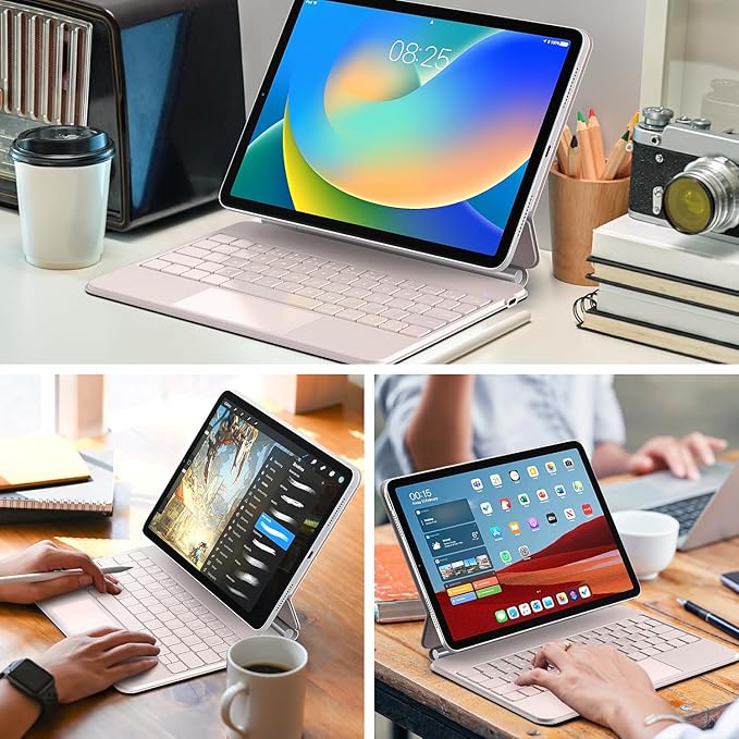 Keyboard Case for iPad 10th Generation 2022 & 11th (A16, 2025) – Magic-Style Keyboard with Multi-Touch Trackpad – Floating Cantilever Stand – Magnetic Case for iPad 10.9 inch 10th / 11th Gen.