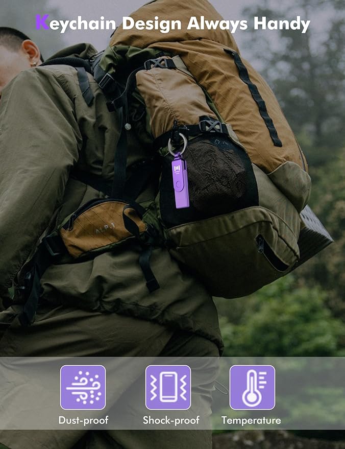 MOSDART 256GB USB3.1 Fast Speed C and A Dual Flash Drive, exFAT Memory Stick with Keychain and LED Indicator, for iPhone 15 and 16, Android Phone, iPad, MacBook, and Other Laptops, Purple