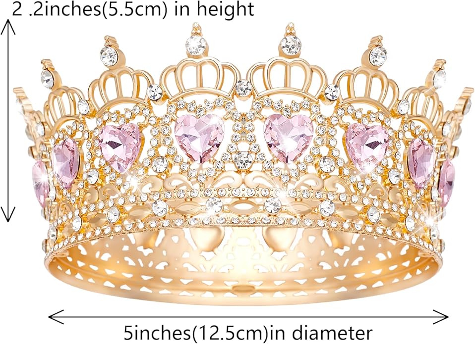 Queen Crown Wedding Rhinestone Heart Crowns and Tiaras for Women Costume Party Hair Accessories Princess BirthdayCrown Crystal Bridal Crown