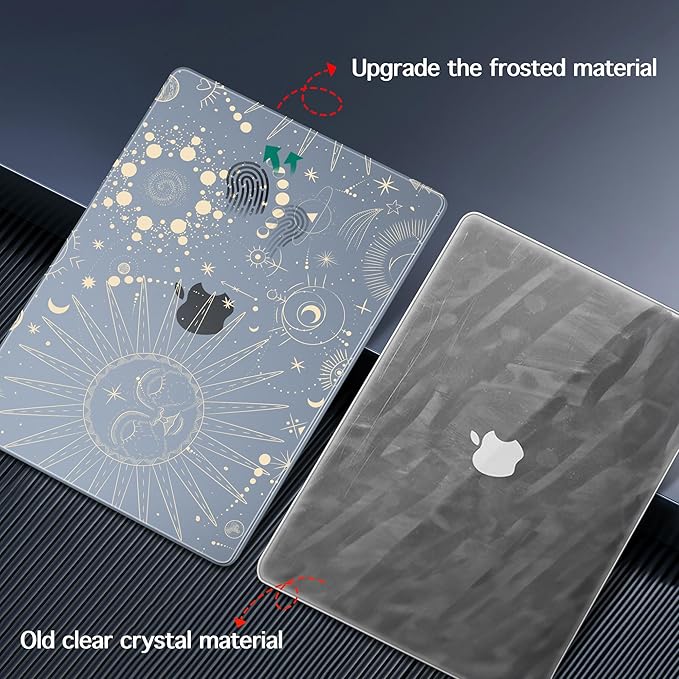 for MacBook Pro 16 inch Case 2021 2022 2023 2024 Release A3186 A3403 M4 A2991 M3 A2780 M2 A2485 M1 Pro/Max, Hard Shell Case with Screen Protector & Keyboard Cover, Engraving Moon