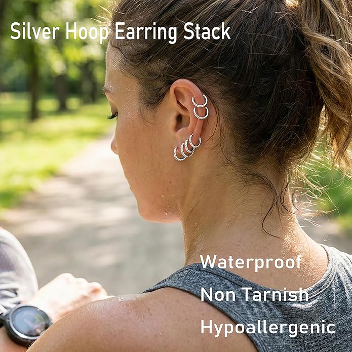 Small Gold Huggie Hoop Earrings Set for Women Men Hypoallergenic 14K Plated Stack Cartilage Earrings, Multiple Piercing Lightweight Mini Thin Cute Dainty Trendy Jewelry Set Christmas Gifts for Women