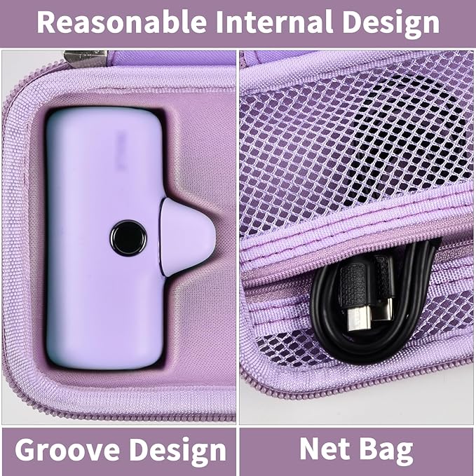 Portable Charger Power Bank Case for 2PCS Swyop/for Feob/for Charmast/for JEJILL/for LanLuk/for VEGER/for iWALK/for Taegila/for Kuulaa and More Small Charging Battery Pack - Bag Only (Purple)