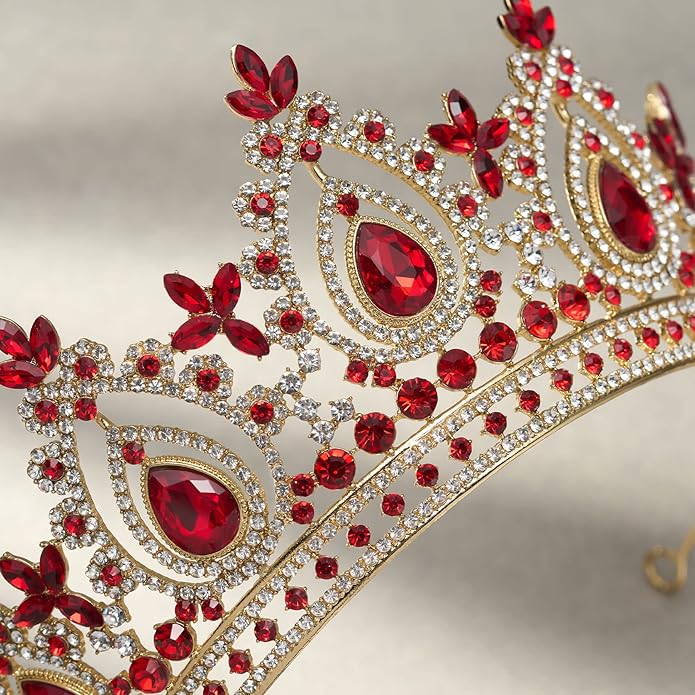 SWEETV Queen Crown for Women,Wedding Tiara for Bride,Princess Tiara,Quinceanera Pageant Crown Diadem
