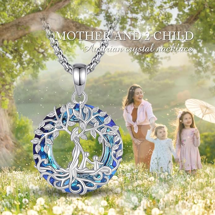 Vito 925 Sterling Silver Tree of Life Necklace for Women, Mother Tree Pendant for Mom Mother Necklace Mother's Day Jewelry Gift for Wife Grandma, 18/22 Inch Chain