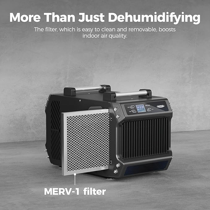 ALORAIR Crawlspace Dehumidifiers, 145 Pint Commercial Dehumidifier for Basements with Drain Hose, 1,800 Sq.Ft Auto Defrost Compact Portable Industry Crawl Spaces Dehumidifier