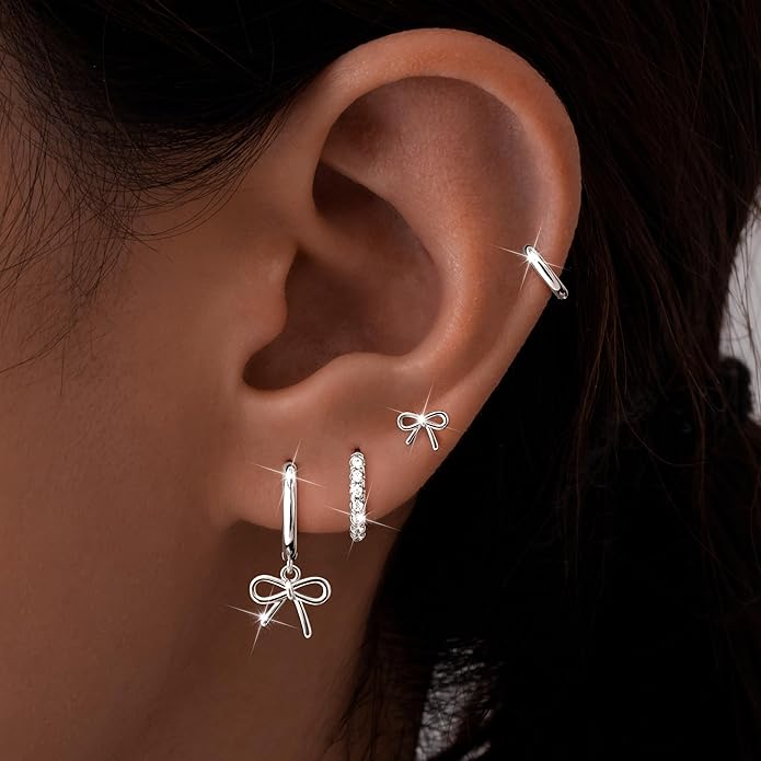 Small Gold Huggie Hoop Earrings Set for Women Men Hypoallergenic 14K Plated Stack Cartilage Earrings, Multiple Piercing Lightweight Mini Thin Cute Dainty Trendy Jewelry Set Christmas Gifts for Women