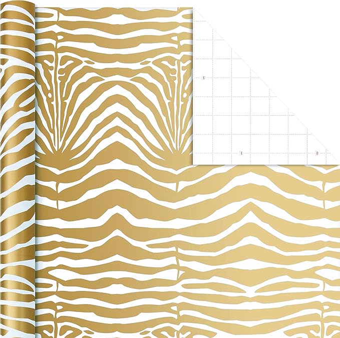 Hallmark Animal Print Wrapping Paper with Cut Lines on Reverse (3-Pack: 85 sq. ft. ttl) for Birthdays, Christmas, Graduations, Valentine's Day, Mother's Day