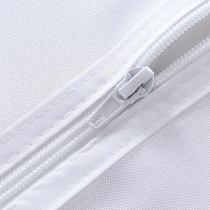 SARAFLORA Outdoor and Indoor Tablecloth -60 inch Round, White Wrinkle Free Washable Waterproof Table Cloth with Umbrella Hole and Zipper Round Table Cover for Spring/Summer/Patio/Picnic/BBQS/Party