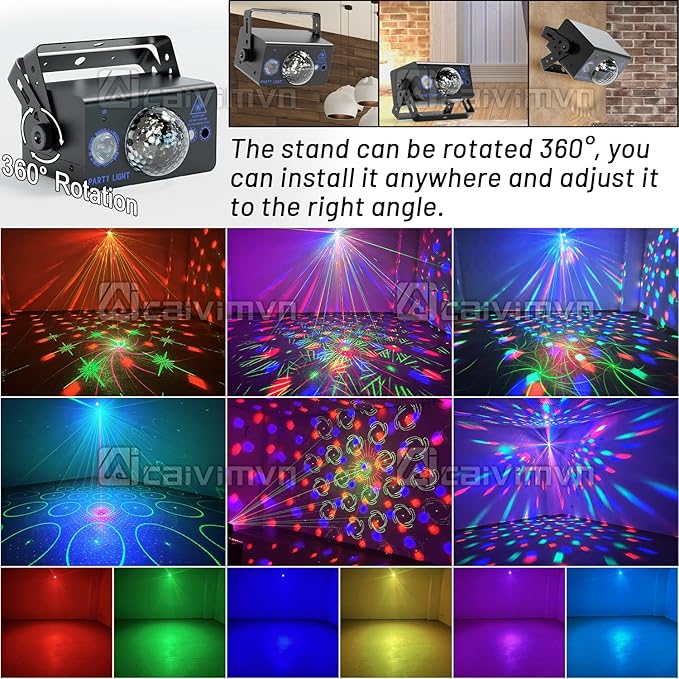 Party Lights Dj Disco Light Disco Ball Light LED Stage Strobe Lights Projector Sound Activated with Remote Control for Parties Club Bar Holiday Christmas Dance Gift Birthday Xmas Wedding Home Décor