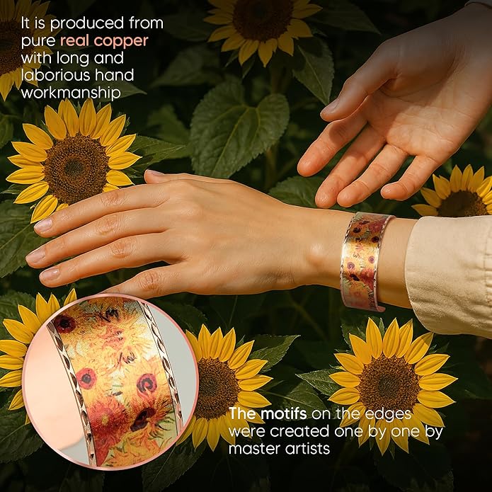 Moreni Copper Bracelet for Women with Wooden Gift Box – Art-Inspired Elegant & Timeless Handmade Jewelry Gift