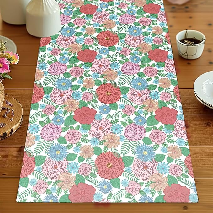 LaRibbons Reversible Floral Wrapping Paper Roll, 17 Inch x 33 Feet (46.7 Sq. Ft), Double-Sided Colorful Watercolor Rose and Polka Dots Design for Wedding, Mother’s Day, Bridal Shower & Birthday