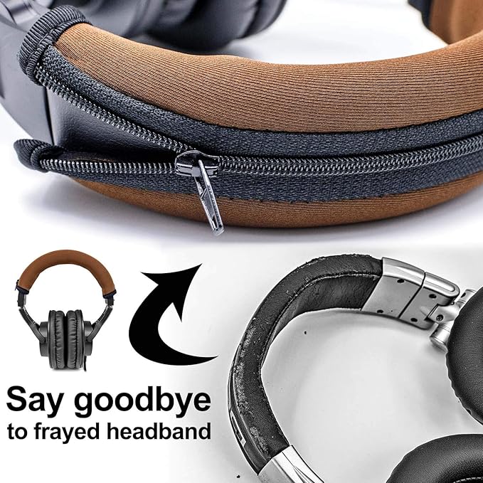 Replacement Headband Cover Compatible ATH M50X M50 M40X M40 M30X M20X Headphones (Brown)