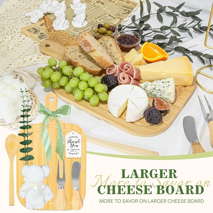 2 Set Baby Shower Game Prizes for game winners adults, Bamboo Mini Charcuterie Boards with Spoon Fork Towel & Gift Bags, Bridal Shower Prizes Gifts for Guests - All-in-One Adult Party Favors