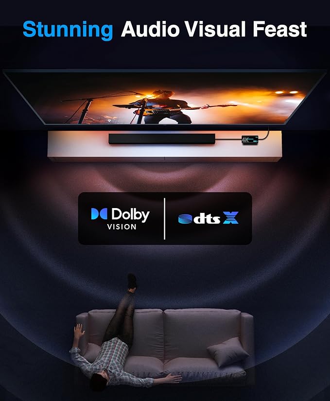 BlueRigger 4K HDMI Switch 5 in 1 Out (4K 60Hz, 5 Port Video Switcher, HDMI Hub, HDR10+, 18Gbps, Selector Box with IR Remote) – Compatible with HDTV, PS5, Xbox, Apple TV, Projector, Blu-Ray