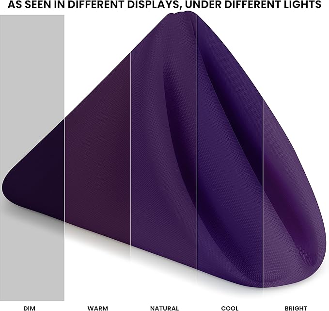 Utopia Home [24 Pack, Purple] Cloth Napkins 17x17 Inches, 100% Polyester Hemmed Edges, Washable and Reusable Ideal for Parties, Weddings and Dinners