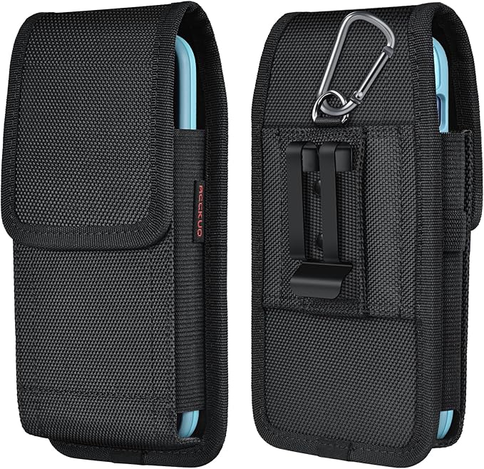 Phone Holster for Belt with Metal Clip and Magnetic Closure Compatible with Galaxy S25/S24/S23/S22/S21/S20 Ultra A16 A26 A35 A36 A55 A56 for Everyday Protection, XL-Black