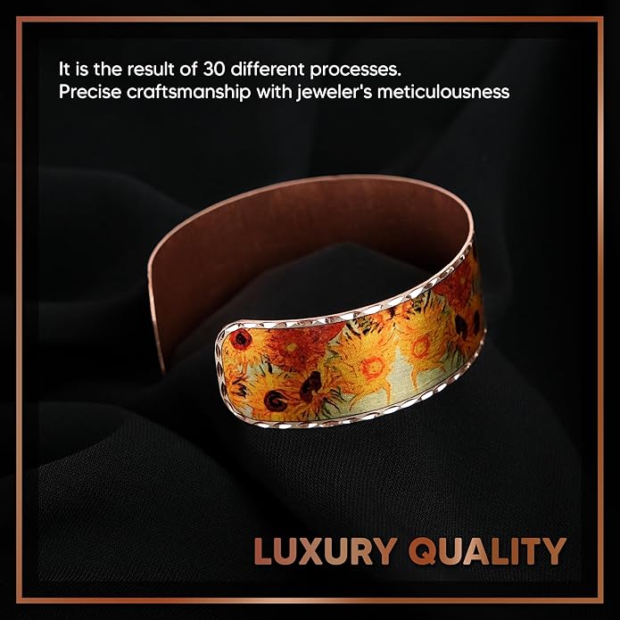Moreni Copper Bracelet for Women with Wooden Gift Box – Art-Inspired Elegant & Timeless Handmade Jewelry Gift