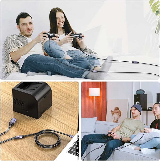 LDKCOK USB 2.0 Type A Male to A Female Active Repeater Extension Cable 60ft, High Speed 480 Mbps