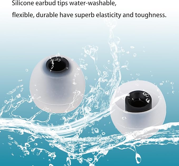 Replacement Earbud Tips Silicone Earbud Covers Fit Most in-Ear Earbuds(Inner Hole 3.8mm -5.1mm) Headphone Ear Tips Earbuds Rubber Tips 9 Pairs S M L