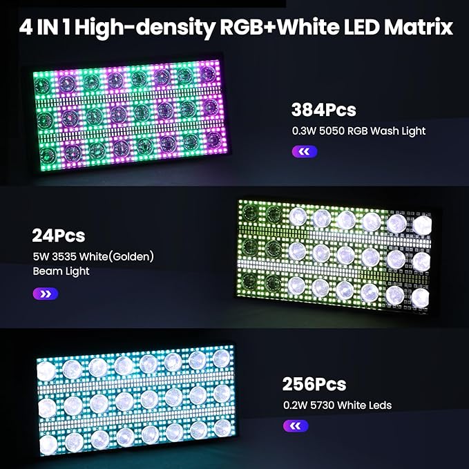Betopper LF2405 300w Matrix Beam Strobe Effect Lights，Stage Lights Wash Strobe Light, Super Bright Large Flash Stage Lighting, DMX Dj Strobe Lights for Parties Club Disco Xmas etc（2）