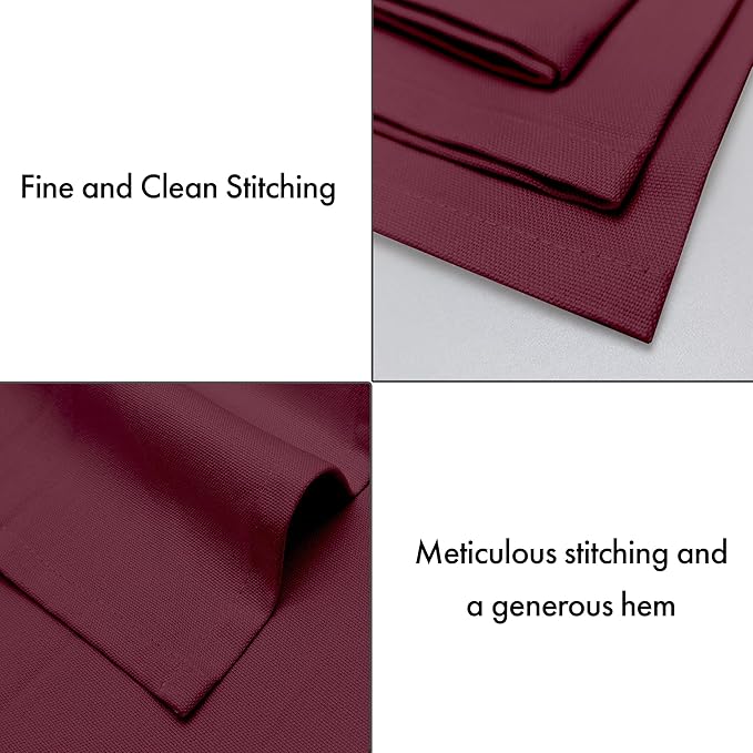 Ruvanti Premium Cloth Napkins Set of 6, 18x18 Inches, 100% Cotton, Washable, Soft & Absorbent, Perfect for Wedding, Christmas, ‎Thanksgiving Dinners - Burgundy